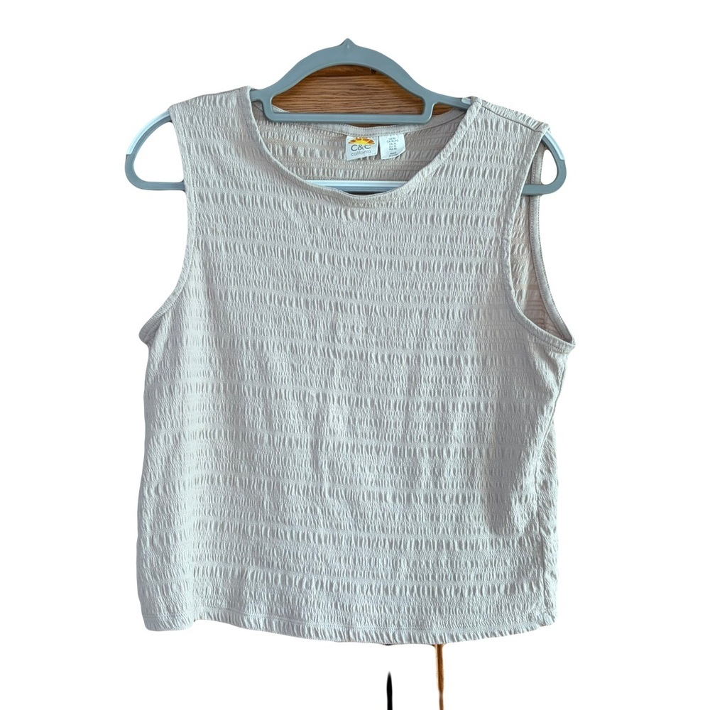 C&C California Textured Cream Tank Top size XL